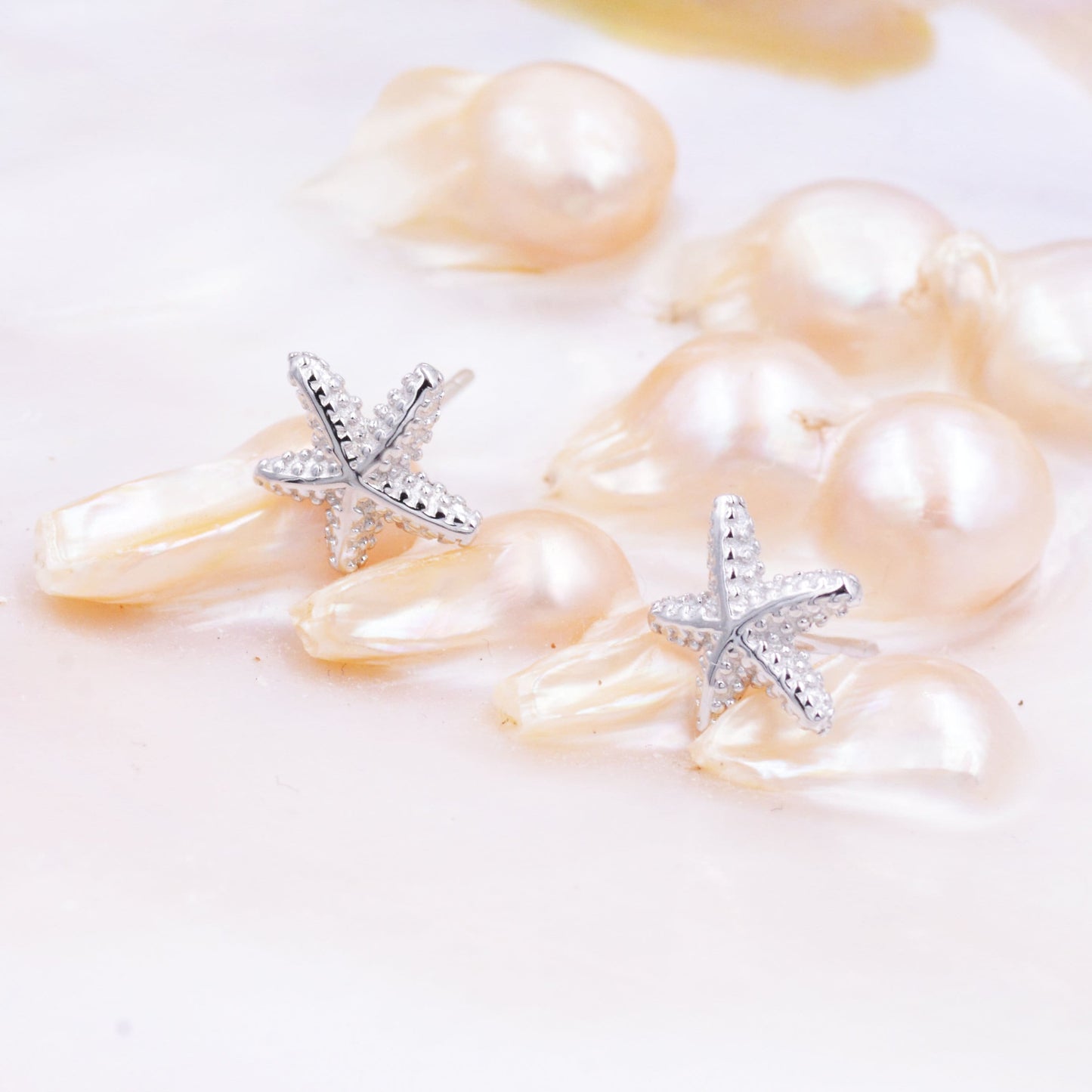Little Star Fish Stud Earrings in Sterling Silver, Cute Sea Star Stud, Starfish Earrings, Nature Inspired Design