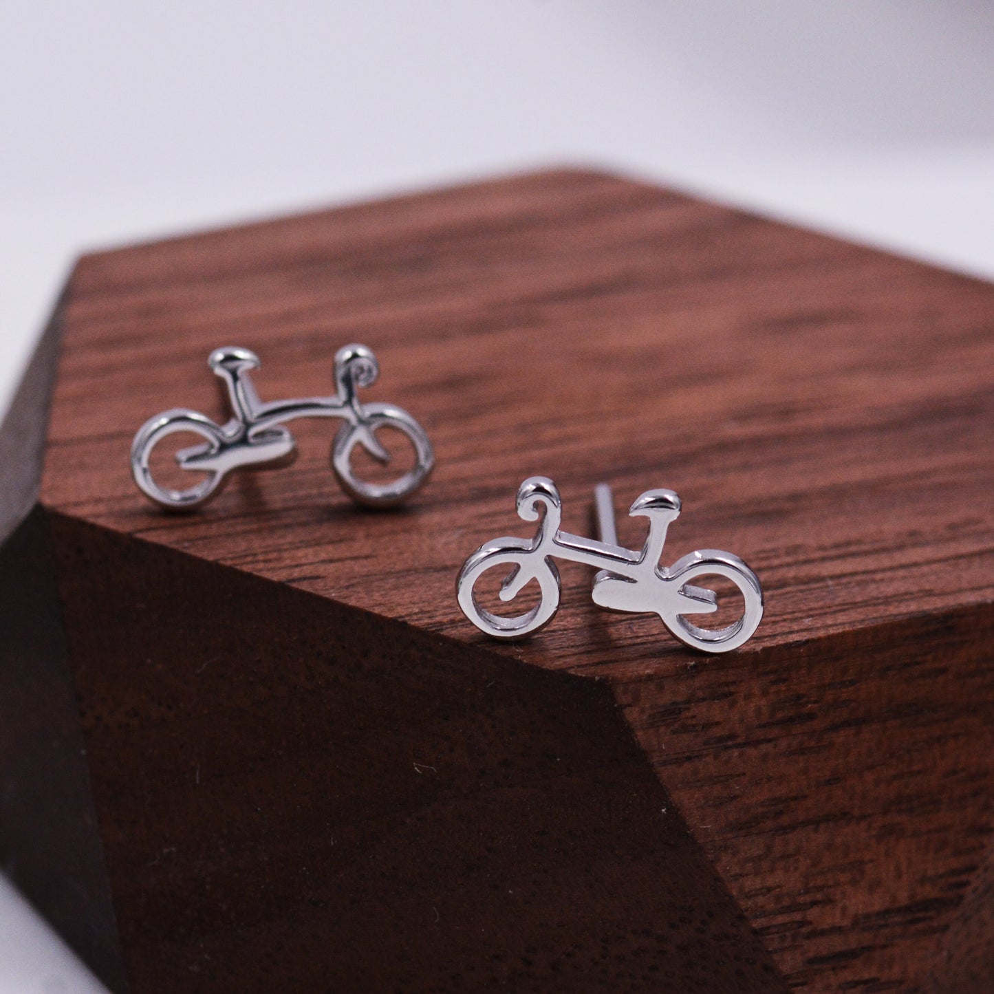 Little Bike Stud Earrings in Sterling Silver, Cute Bicycle Stud, Cute and Quirky Stud Earrings