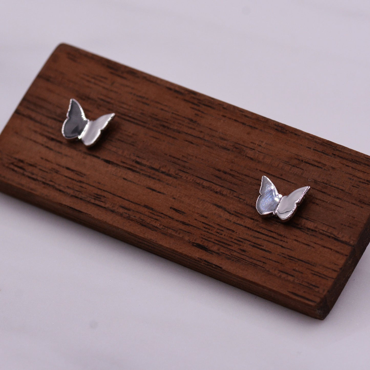 Butterfly Stud Earrings in Sterling Silver, Cute Dainty Minimal Jewellery