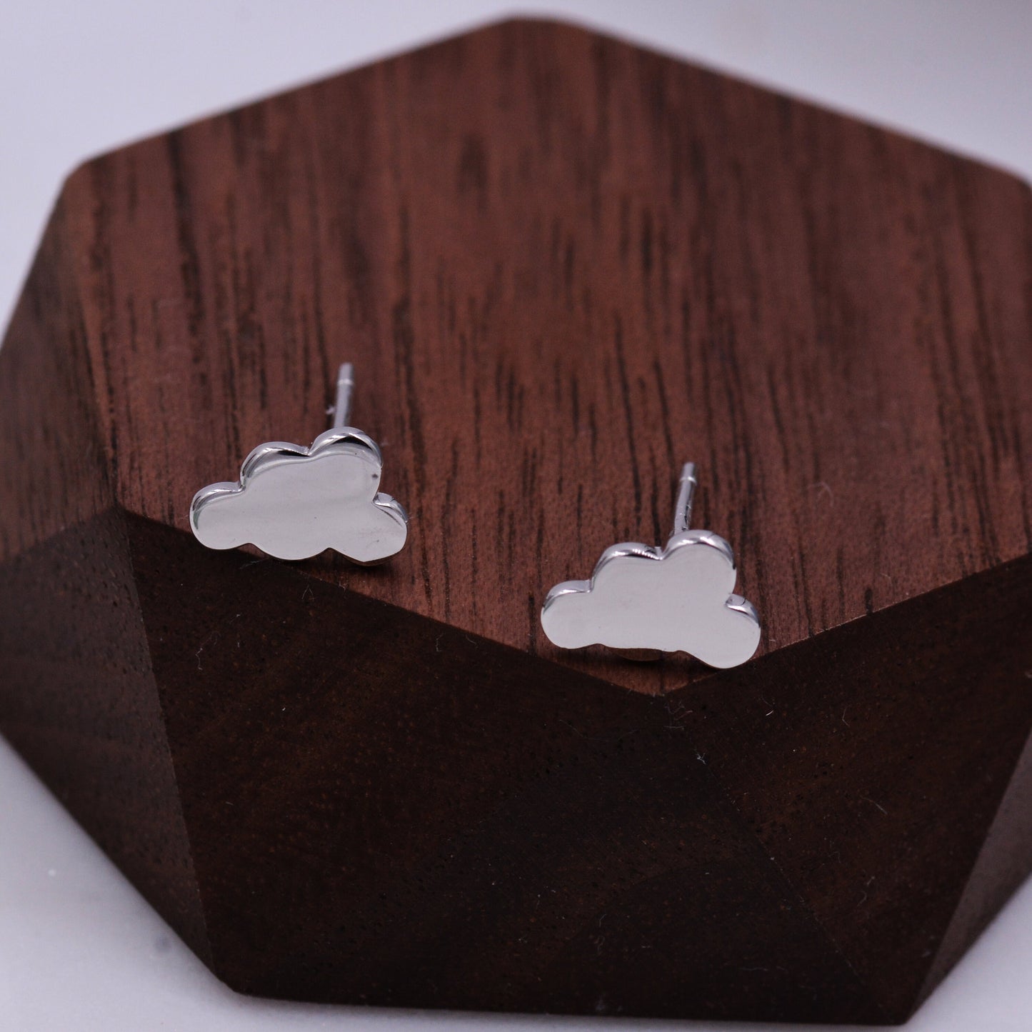 Sterling Silver Little Cloud Stud Earrings, Cute and Quirky Jewellery, Silver Lining Earrings L24