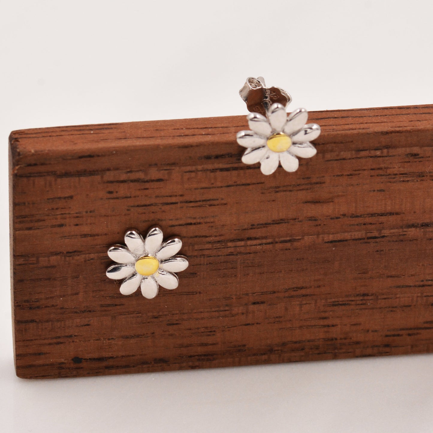 Little Daisy Flower Stud Earrings in Sterling Silver - Cute Flower Blossom Earrings  -   Fun, Whimsical