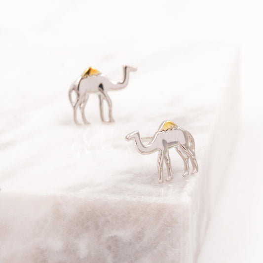 Dainty Camel Stud Earrings in Sterling Silver - Cute   Fun, Whimsical