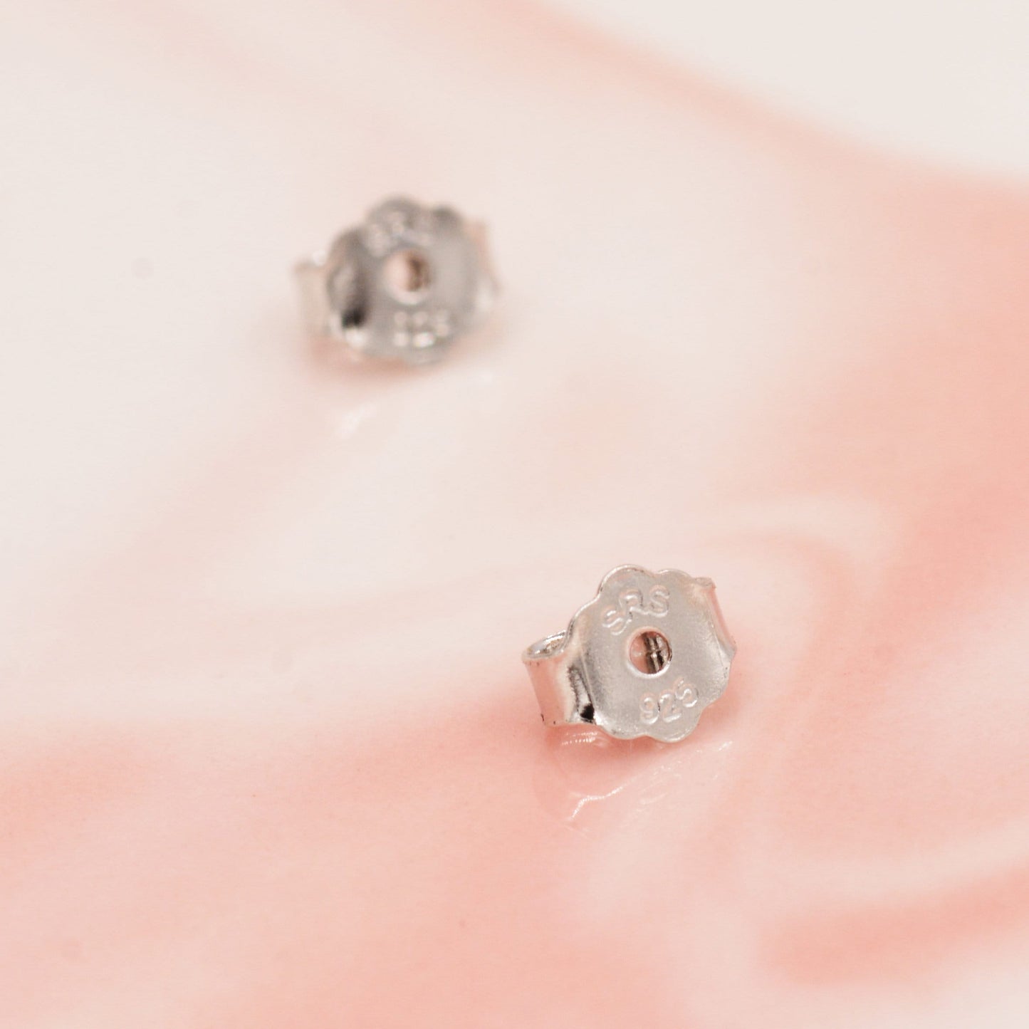 Extra Tiny White Opal Heart Stud Earrings in Sterling Silver - 3mm Fire Opal - Sustainable Lab Opal - Petite Stud Earrings