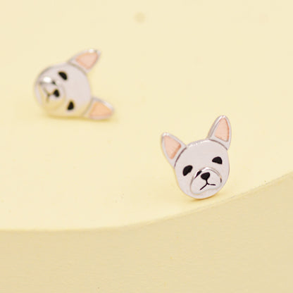 French Bulldog Stud Earrings in Sterling Silver - Dog Stud Earrings  -Pet Lover - Cute,  Fun, Whimsical