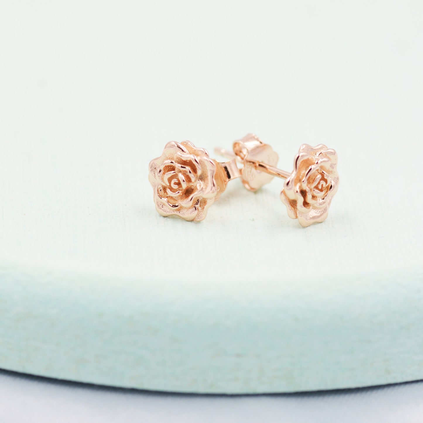 Sterling Silver Rose Earrings, Silver, Gold or Rose Gold, Rose Stud Earrings, Petite Flower Blossom Earrings, Nature Inspired