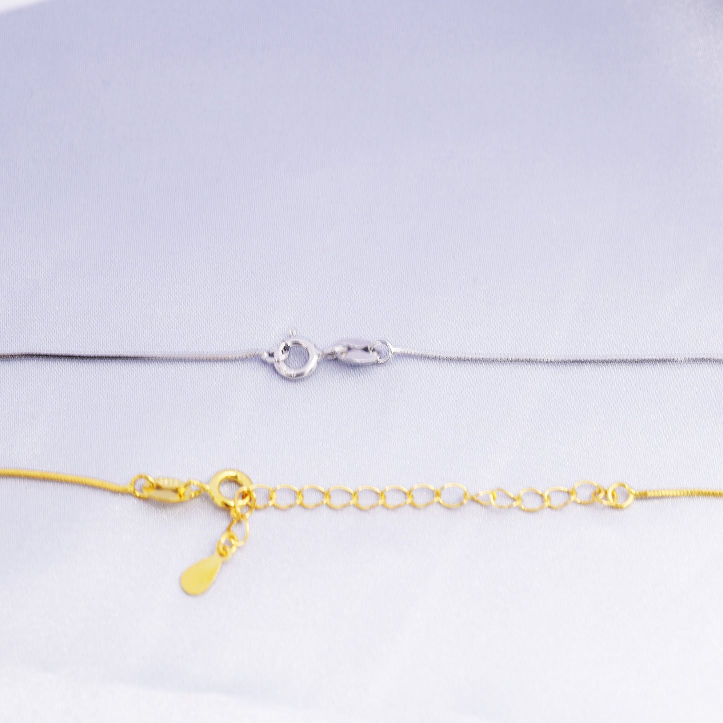 Plain Choker Chain in Sterling Silver, Silver or Gold, Plain Snake Chain Necklace, Skinny and Delicate Collar Necklace