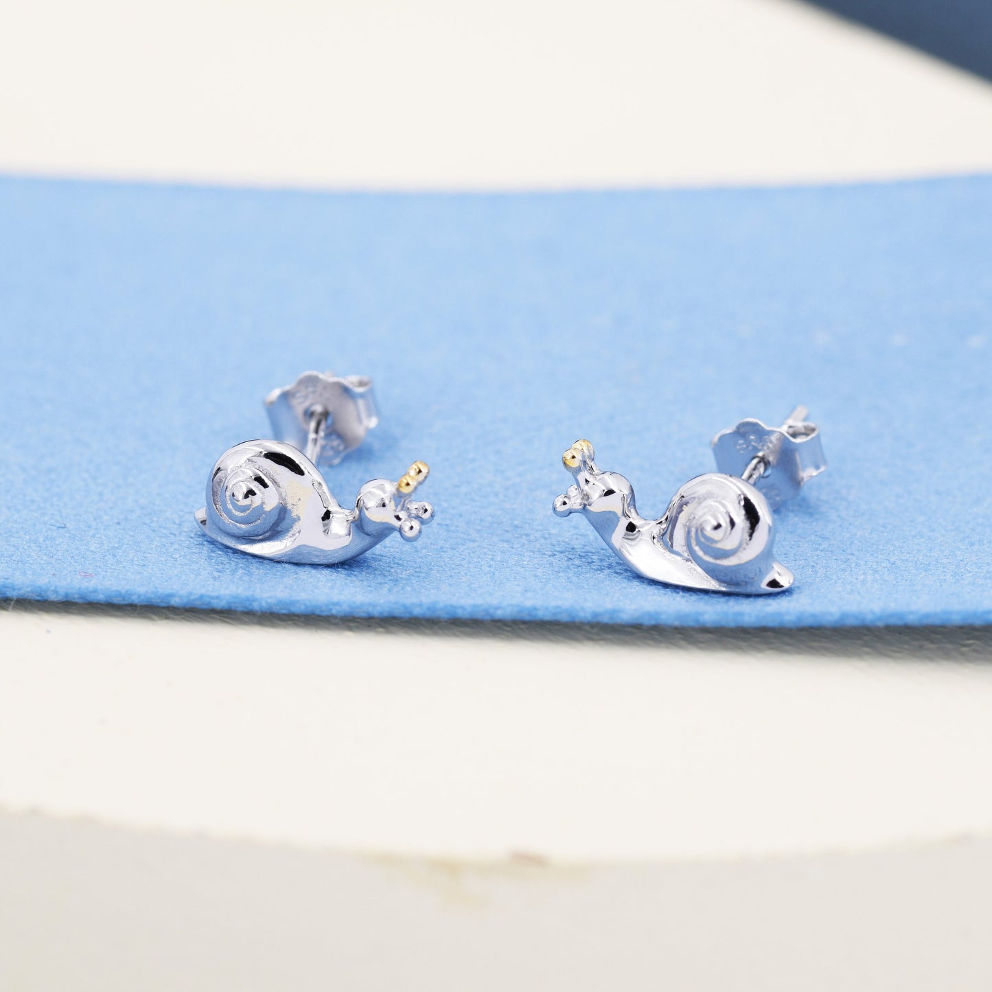 Snail Stud Earrings in Sterling Silver,  Cute Snail Earrings, Silver Animal Earrings, Nature Inspired Jewellery