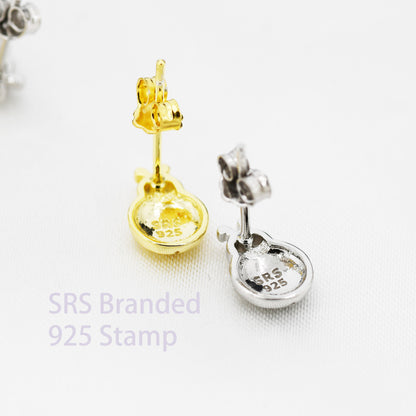 Tiny Ladybird Stud Earrings in Sterling Silver, Silver or Gold, Nature Inspired Animal Earrings