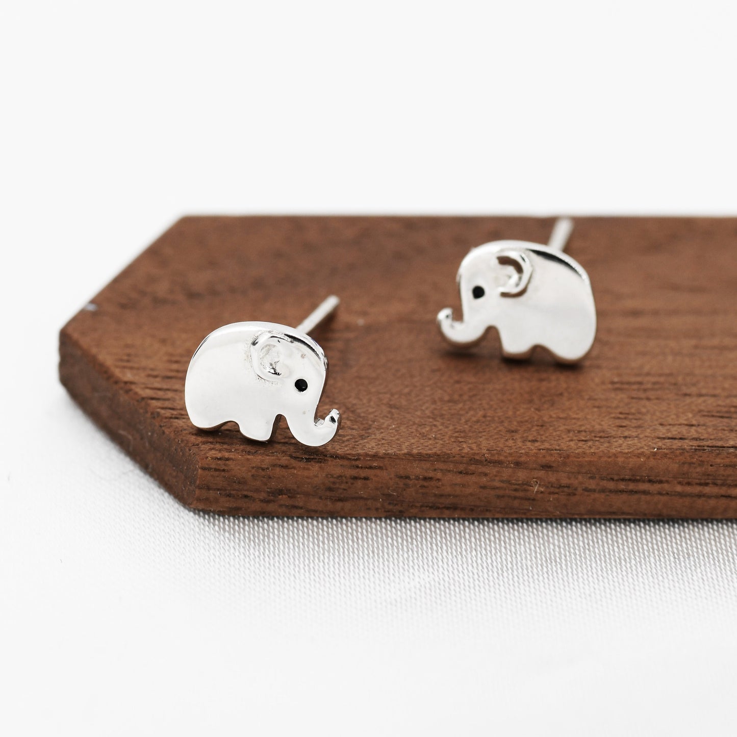 Cute Baby Elephant Stud Earrings in Sterling Silver, Tiny Elephant Earrings, Nature Inspired Animal Earrings