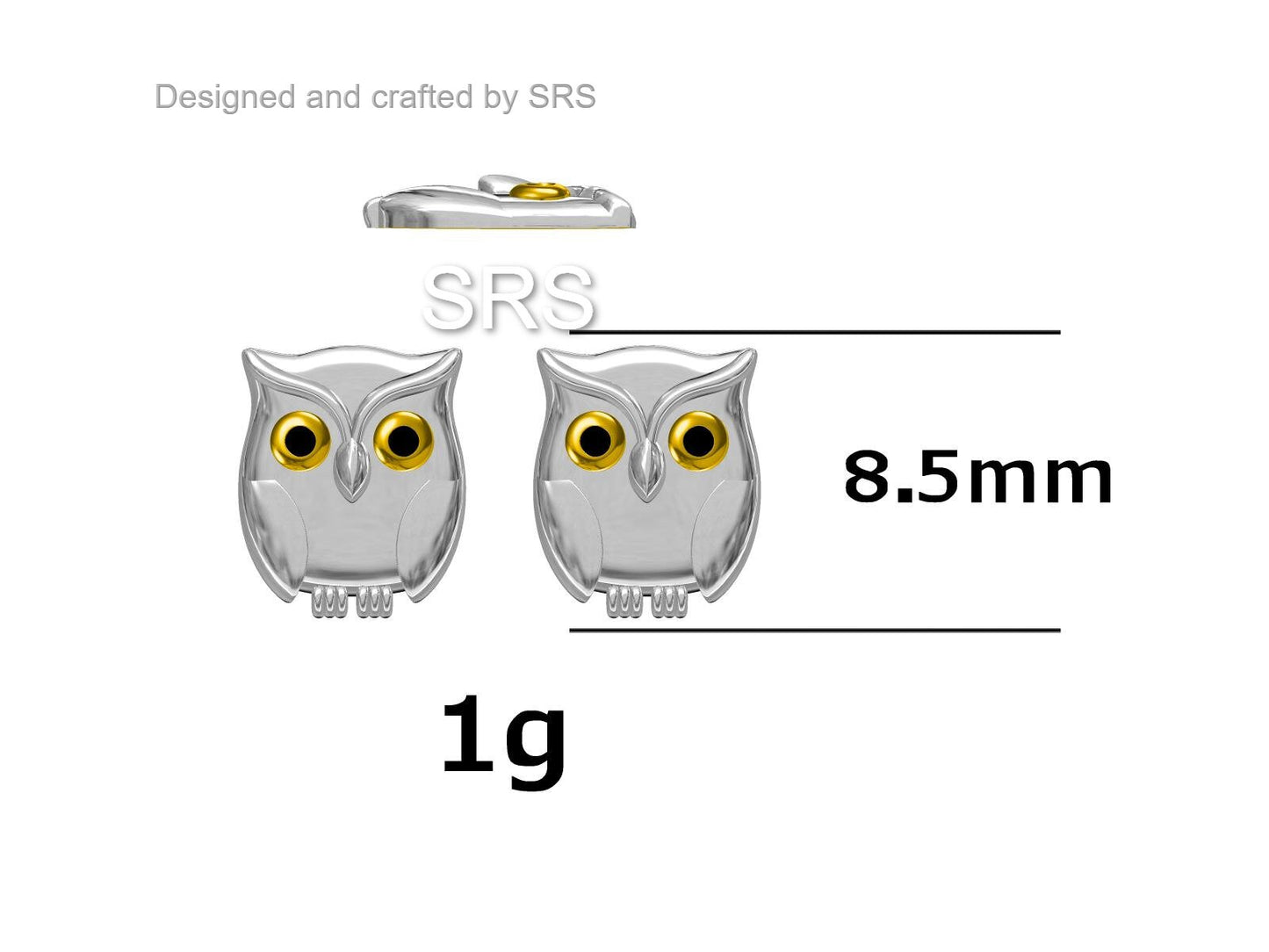 Cute Baby Owl Face Stud Earrings in Sterling Silver, Owl Bird Earrings,  Nature Inspired Animal Earrings