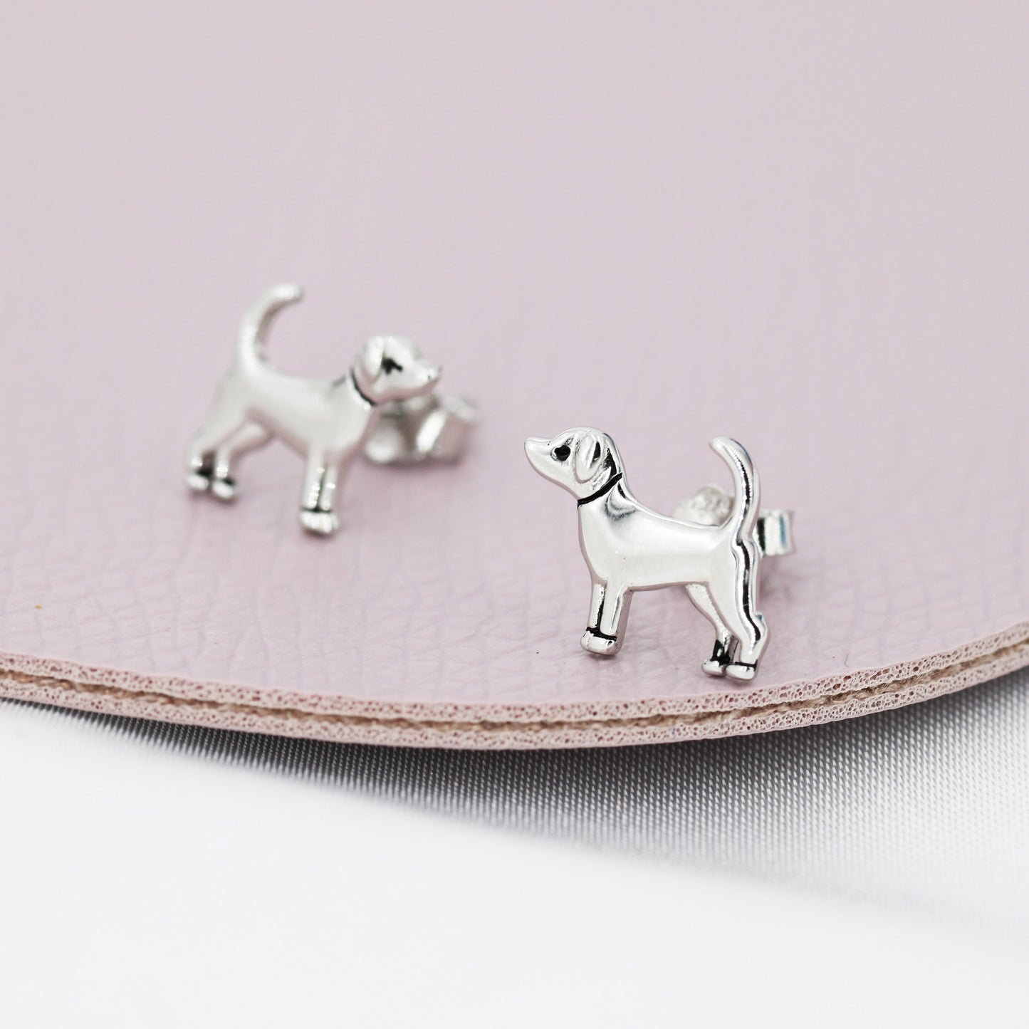 Cute Dog Stud Earrings in Sterling Silver, Puppy Earrings,  Nature Inspired Animal Earrings, Pet, Terrier, Jack Russell