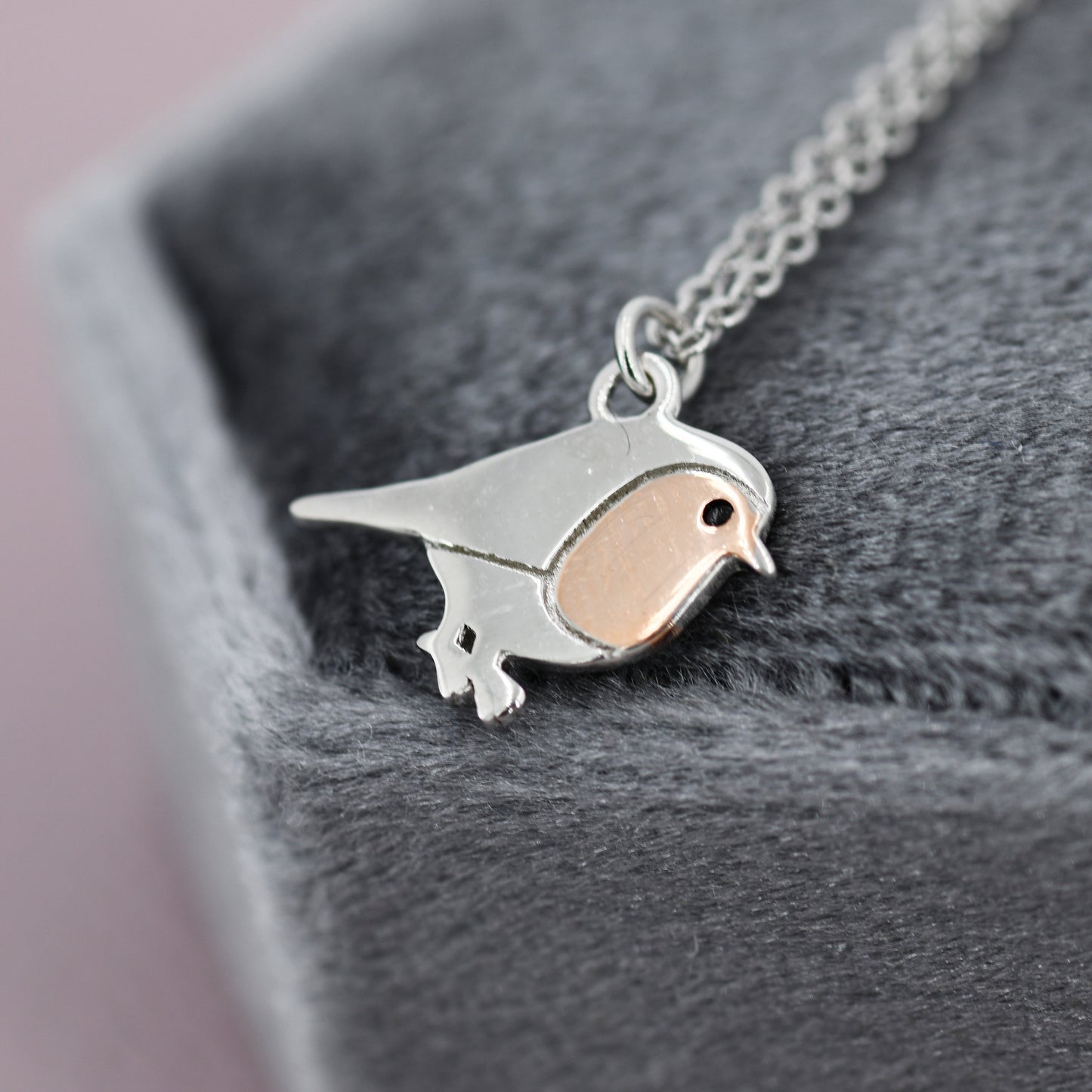 Robin Bird Pendant Necklace in Sterling Silver, Silver Animal Pendant, Nature Inspired Jewellery, Bird Necklace