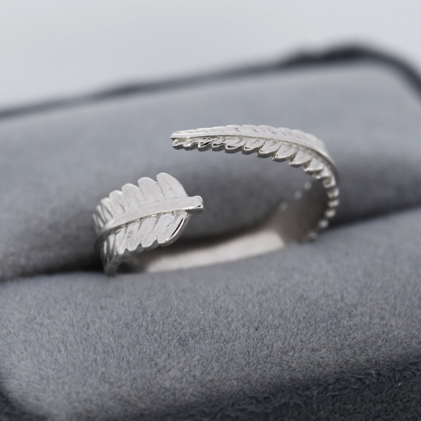 Fern Leaf Ring in Sterling Silver, Adjustable Ring, Silver or Gold, Leaf Ring, Nature Inspired Botanical Jewellery