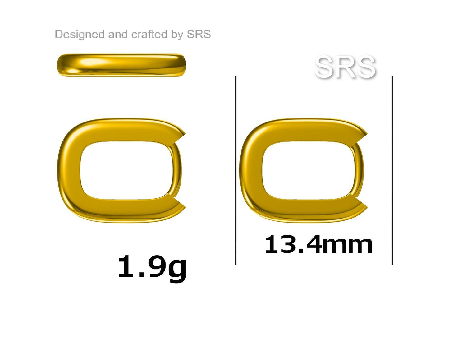 Pair of Small Rectangular Hoop Earrings in Sterling Silver, Oval Hoop Earrings, Chunky Hoop Earrings, Silver or Gold, Square Hoop Earrings