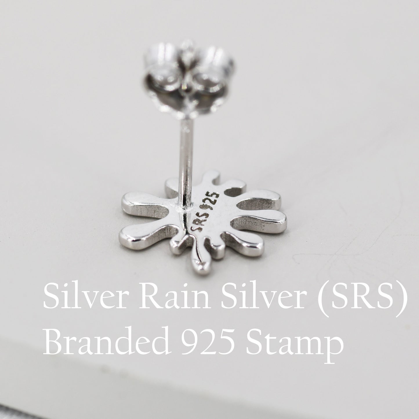 Water Splash Stud Earrings in Sterling Silver, Silver or Gold, Organic Shape Earrings