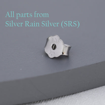 Tiny Black Baguette CZ Stud Earrings in Sterling Silver, Silver or Gold, Geometric Tiny CZ Earrings, Stacking Earrings