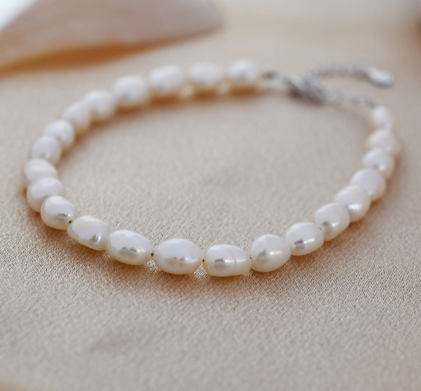 Sterling Silver Baroque Pearl Bracelet, Silver or Gold, Genuine Fresh Water Pearls, Natural Pearl Bracelet