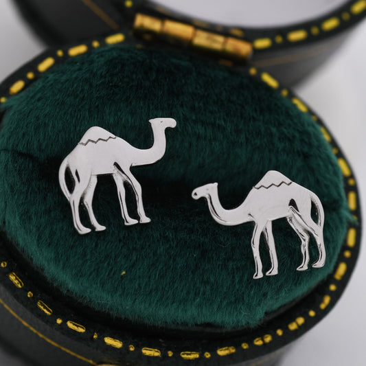 Dainty Camel Stud Earrings in Sterling Silver - Camel Earrings, Natural Inspired Animal Earrings