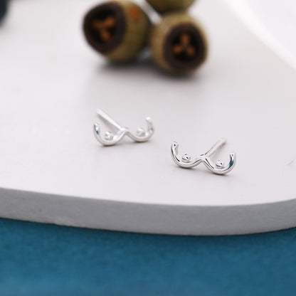 Sterling Silver Boob Stud Earrings, Breast Earrings, Silver, Gold or Rose Gold,  Small Earrings, Feminist Jewellery