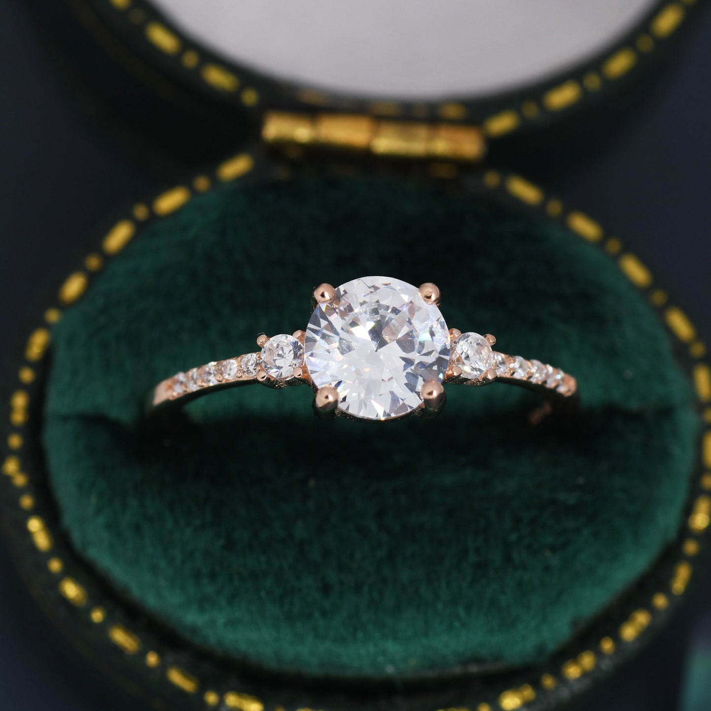 1 Carat CZ  Ring in Sterling Silver, Silver,  Gold or Rose Gold, Diamond Ring,, Engagement Ring, US 5 - 8