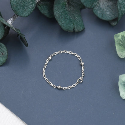 Chain Ring in Sterling Silver , Dainty Simple Delicate Ring , Thin Ring , Barely Visible Ring , Silver or Gold