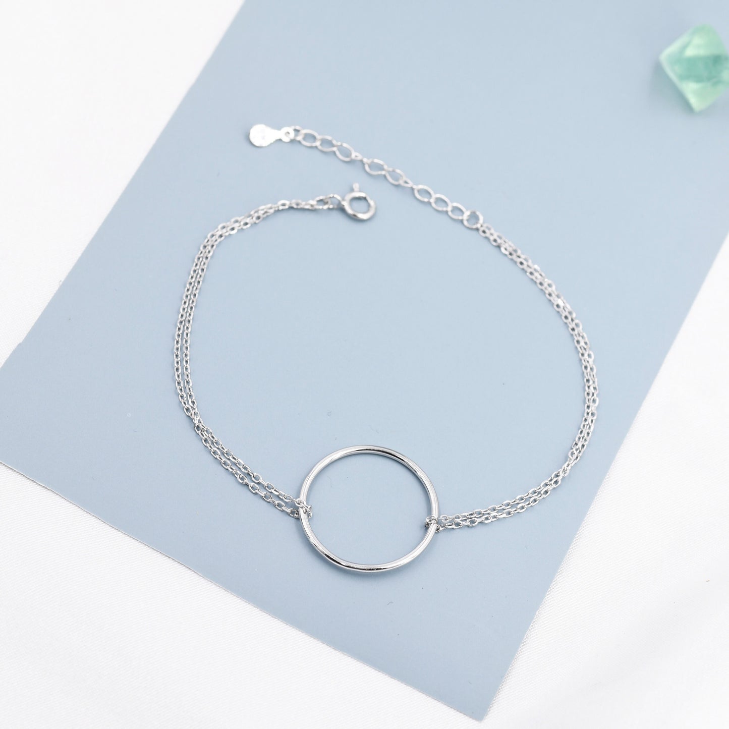 Open Circle Bracelet in Sterling Silver, Silver or Gold or Rose Gold,  Geometric Circle Bracelet, Minimalist Jewellery