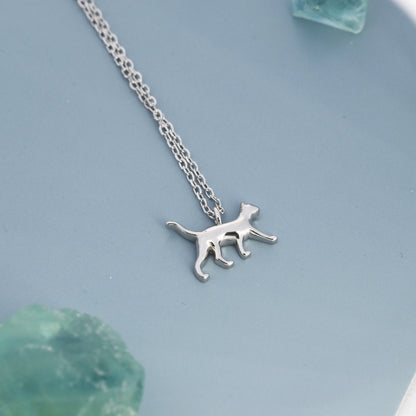 Cat Pendant Necklace in Sterling Silver, Cat Necklace,  Nature Inspired Jewellery, Dainty and Delicate
