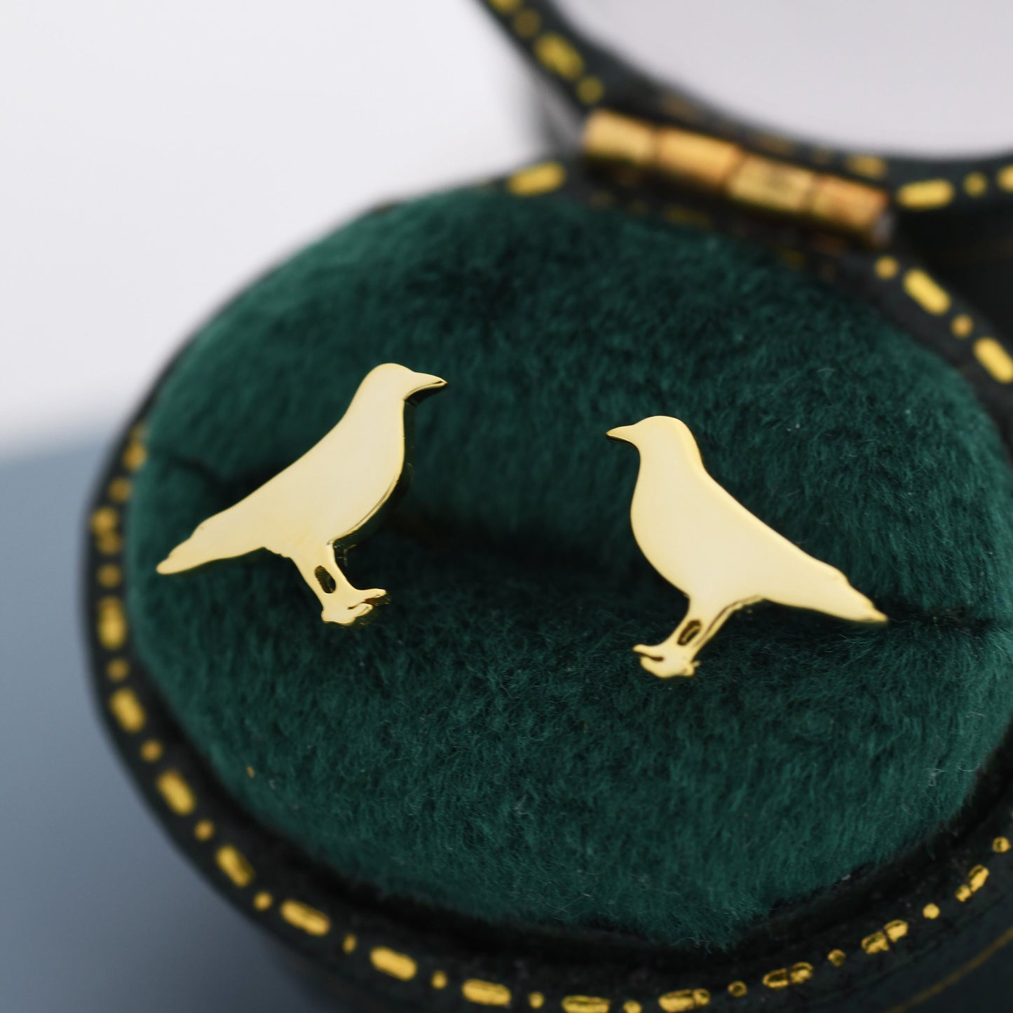 Crow Bird Stud Earrings in Sterling Silver, Silver or Gold, Crow Earrings, Animal Earrings, Nature Inspired