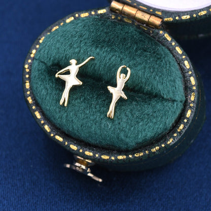Extra Tiny Ballerina  Stud Earrings in Sterling Silver, Silver, Gold or Rose Gold, Dancer Earrings, Ballet Dancer Earrings