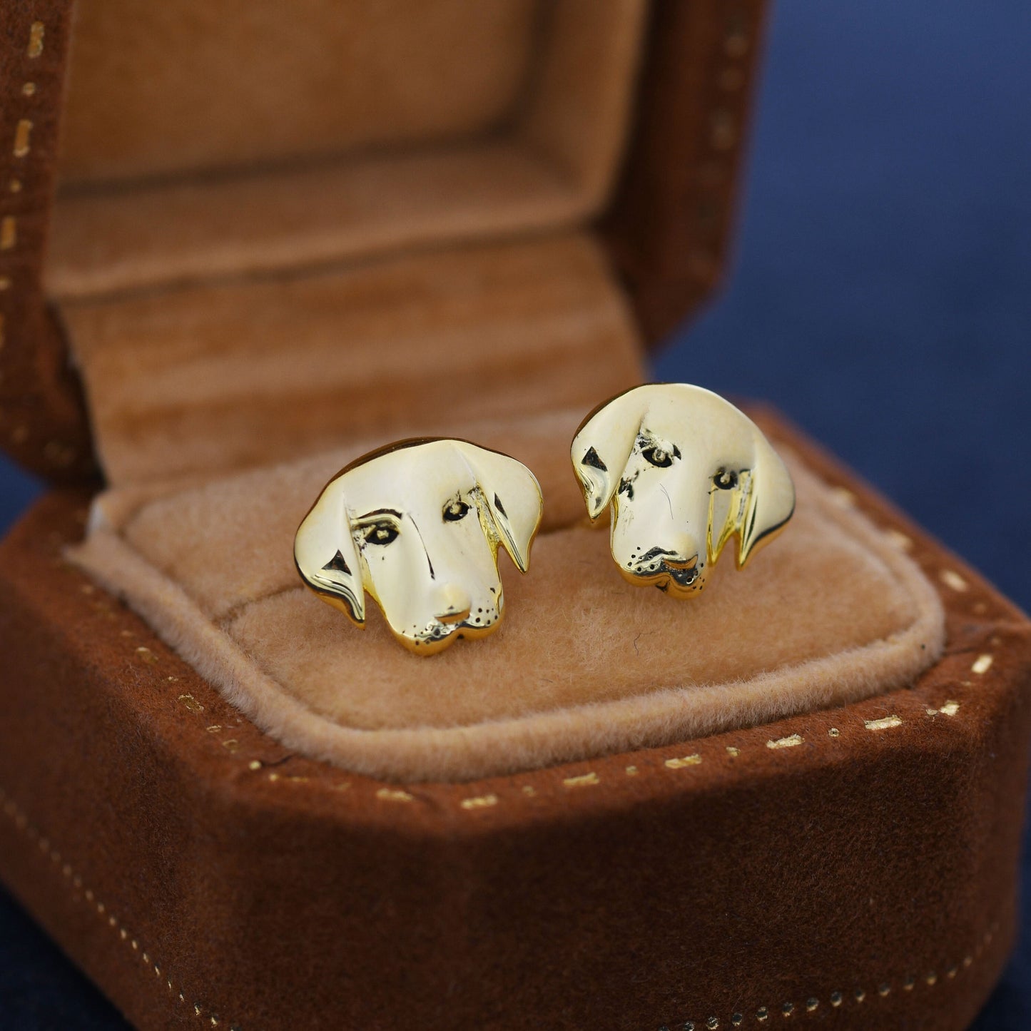 Labrador Dog Stud Earrings in Sterling Silver, Silver or Gold, Silver Labrador Earrings, Silver Dog Earrings