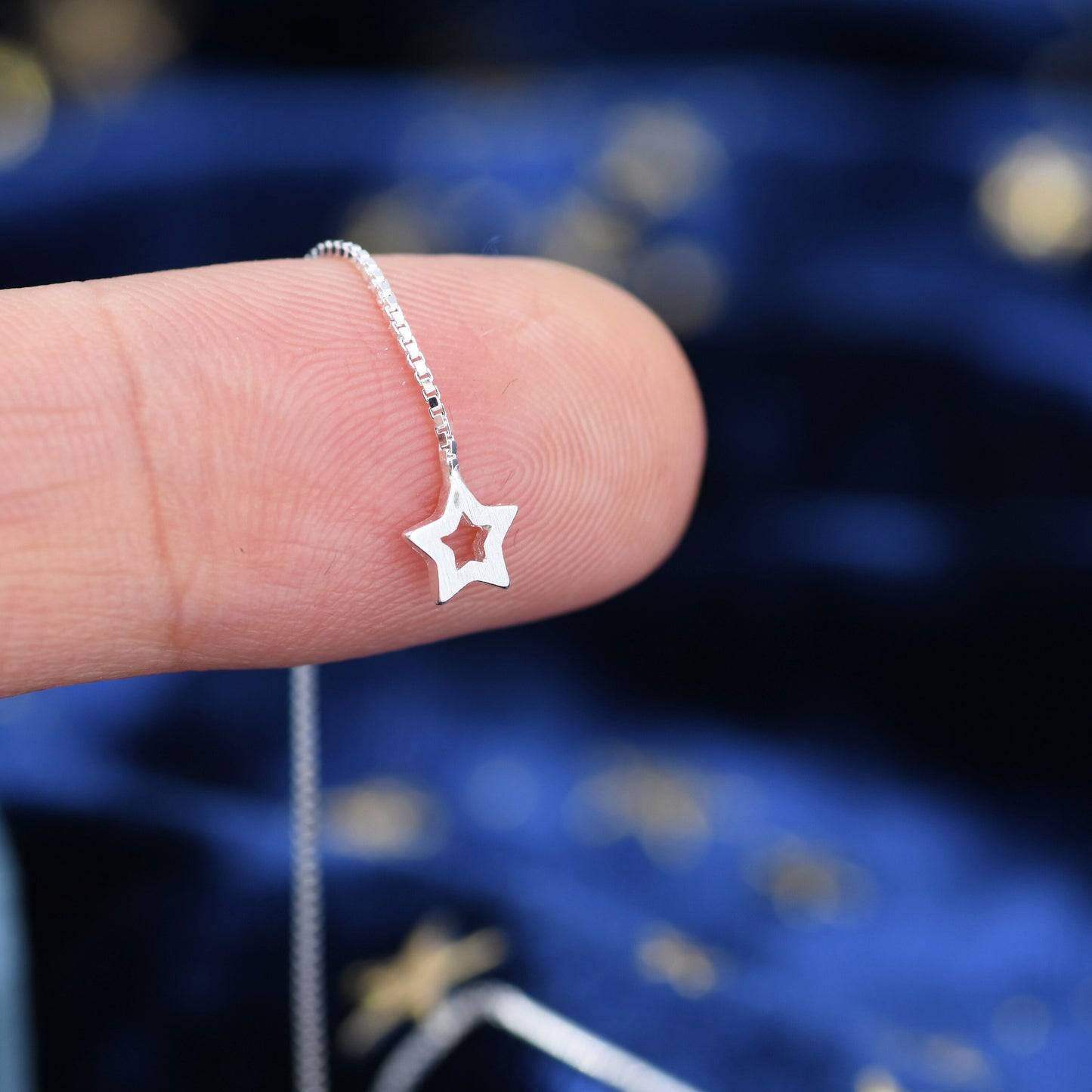 Sterling Silver Cute Cut-out Little Star Threaders, Tiny Star Threaders, Star Earrings