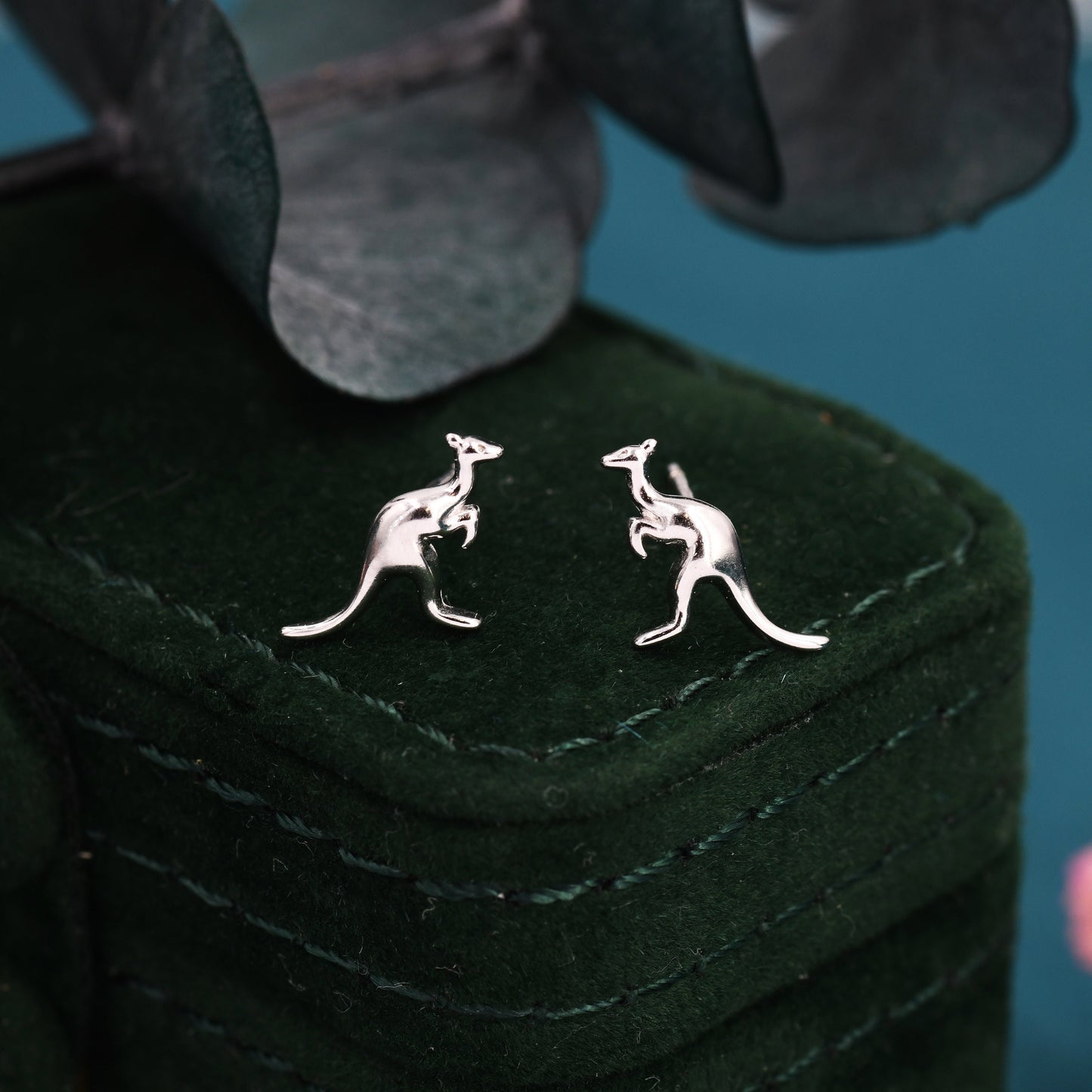 Sterling Silver Kangaroo Stud Earrings, Cute and Quirky Jewellery, Nature, Animal Earrings