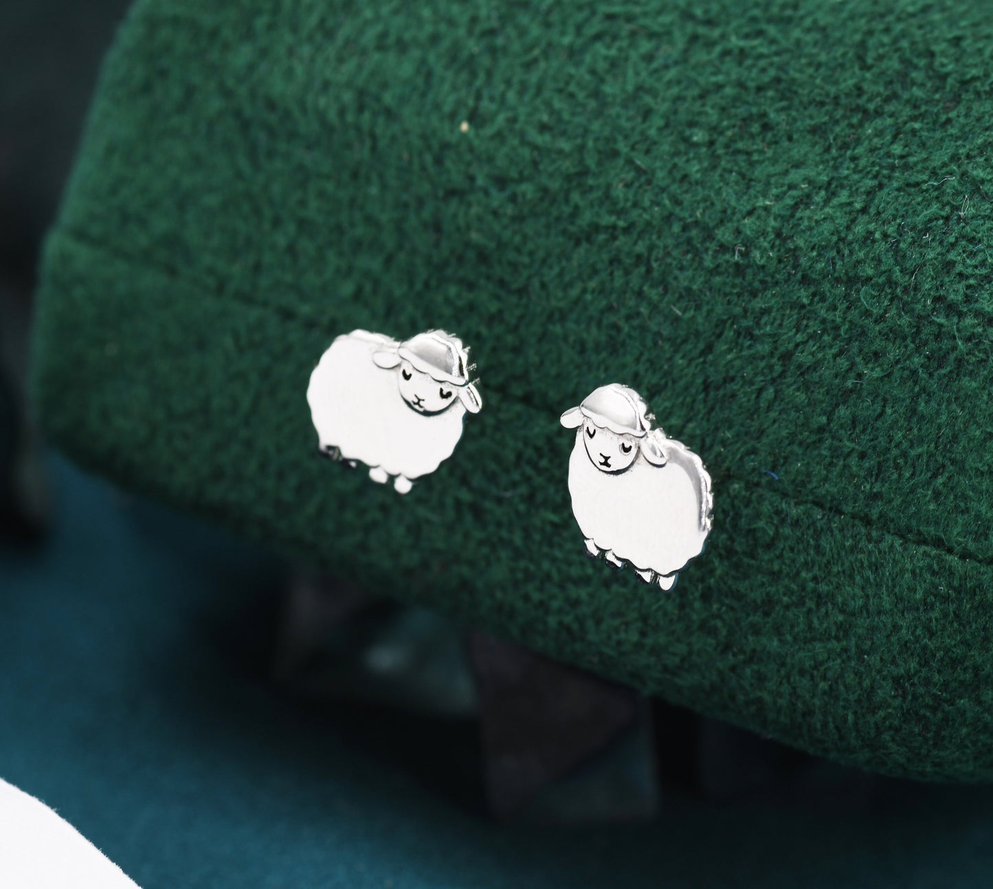 Sheep stud earrings in Sterling Silver, Fluffy Sheep Earrings, Nature Inspired, Pet Lover