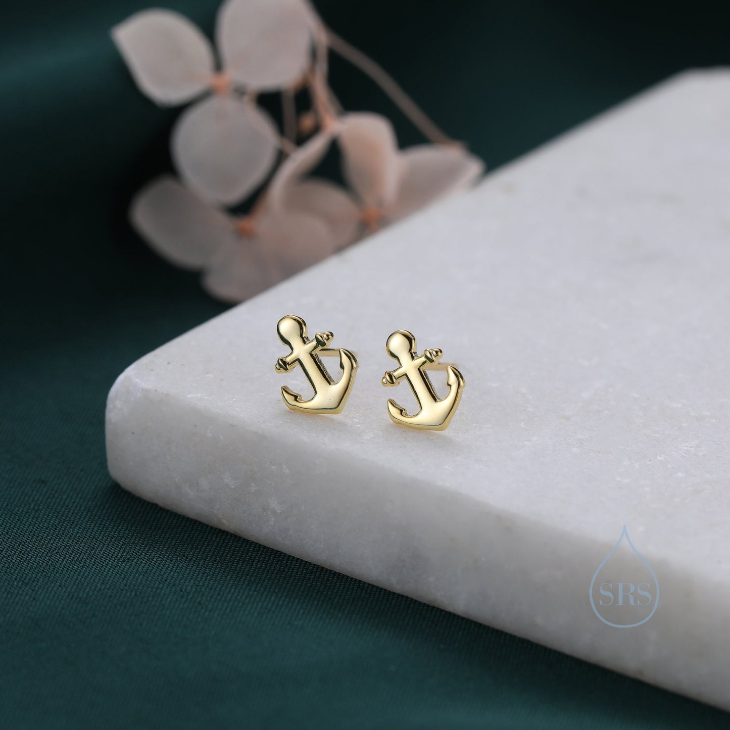 Anchor Stud Earrings in Sterling Silver, Silver or Gold, Tiny Anchor Earrings, Nautical Ocean Theme Earrings