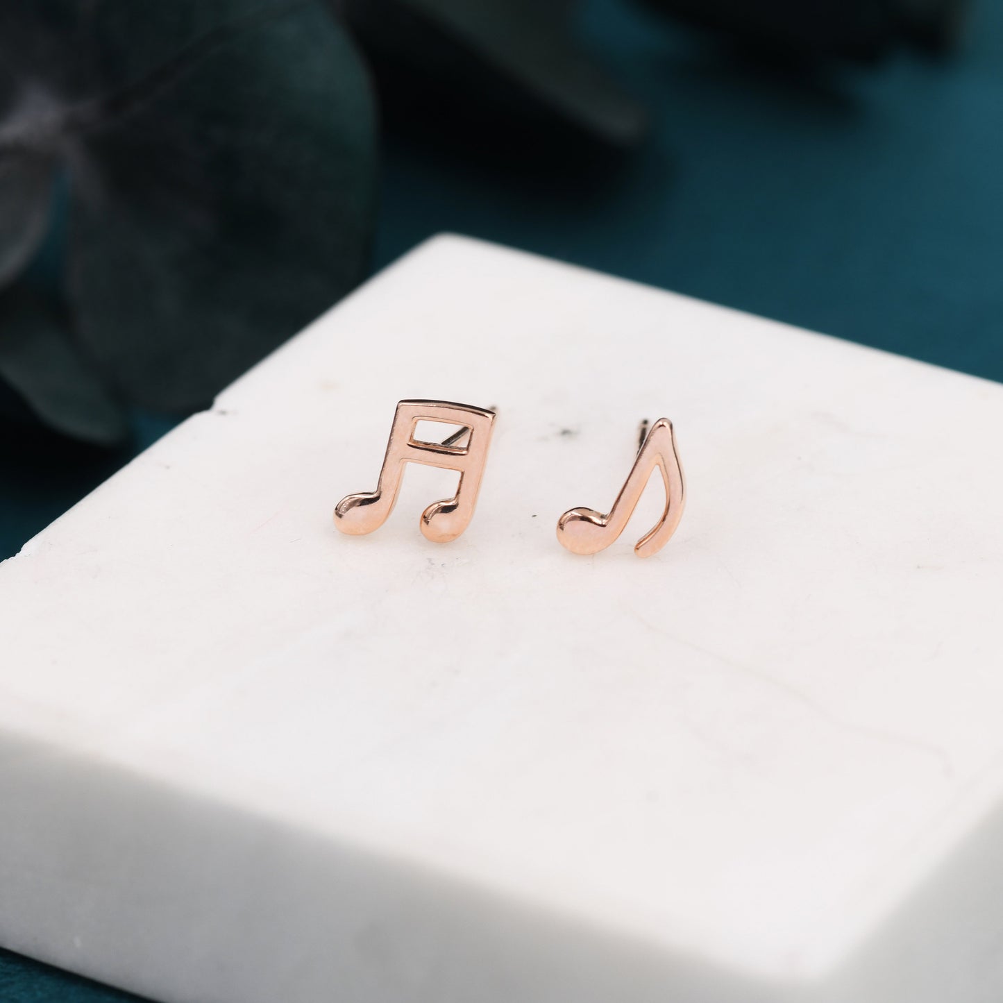 Mismatched Music Notes Stud Earrings in Sterling Silver, Music Symbol Stud Earrings, Cute Fun Earrings for Music Lover