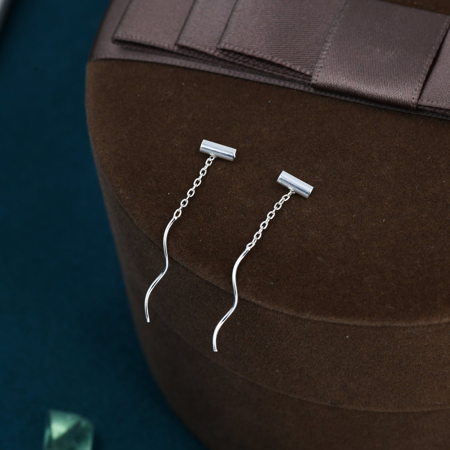 Tiny Bar Threader Earrings in Sterling Silver,  Minimalist Ear Threaders, Spiral Threaders, T Threaders