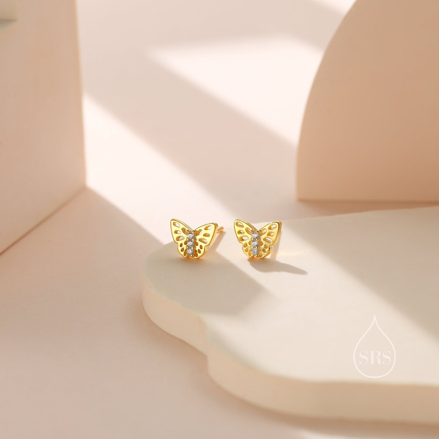 Tiny Butterfly Stud Earrings in Sterling Silver, Silver, Gold or Rose Gold, Butterfly Earrings, Animal Earrings, Small Butterfly Earrings