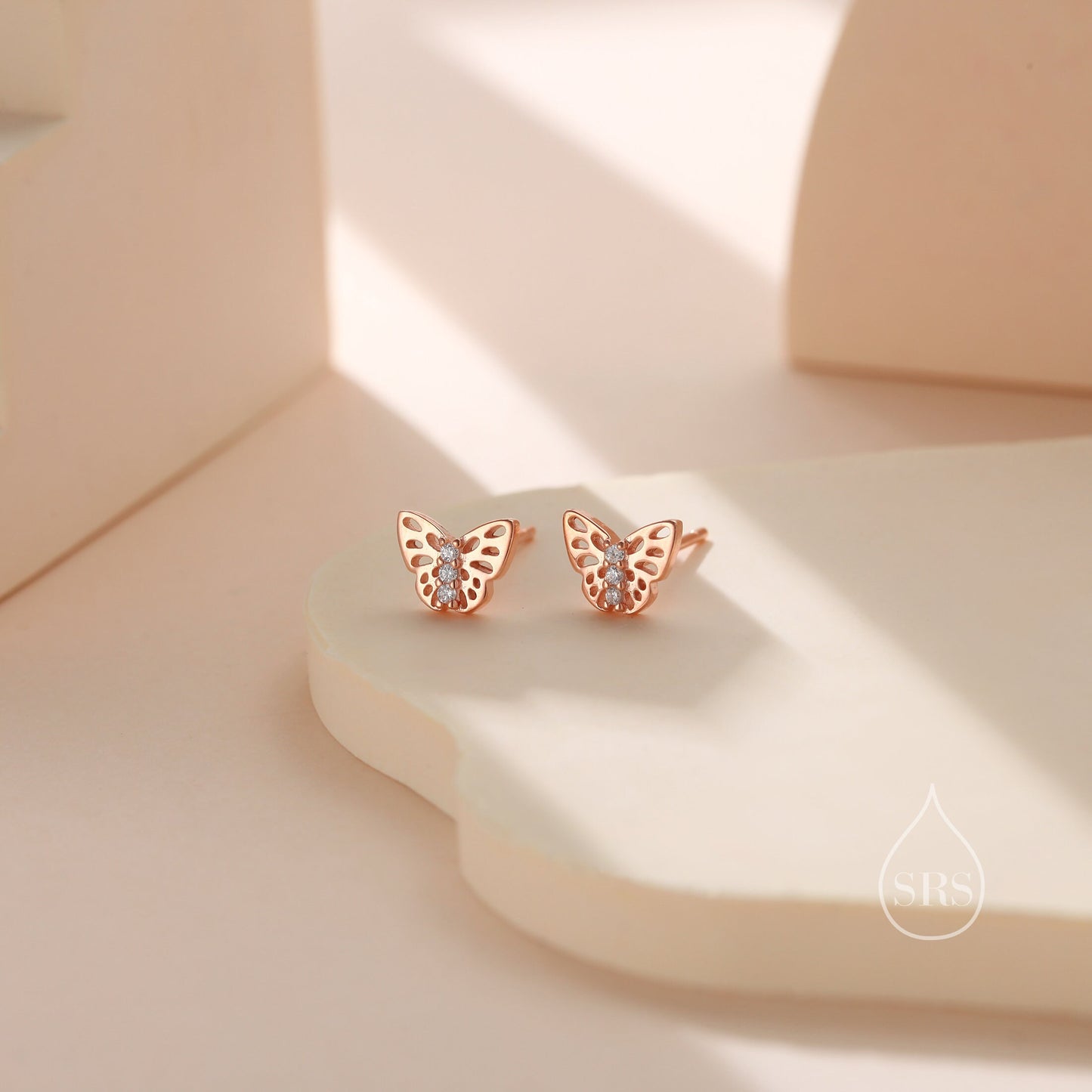 Tiny Butterfly Stud Earrings in Sterling Silver, Silver, Gold or Rose Gold, Butterfly Earrings, Animal Earrings, Small Butterfly Earrings