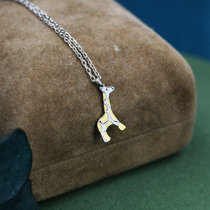 Tiny Giraffe Necklace in Sterling Silver,   Adjustable 16&#39;&#39; - 18&#39;&#39; - Cute Quirky and Fun Jewellery, Giraffe Pendant Necklace