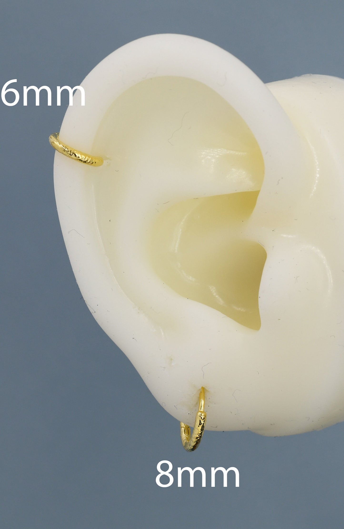 Crumbled Foil Effect Hoop Earrings, 6mm or 8mm, Silver, Gold or Rose Gold,  Foil Earrings, Organic Shape Hoops, Hammered Hoops