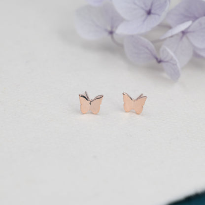 Small Pair Butterfly Stud Earrings in Sterling Silver, Silver, Gold or Rose Gold, Butterfly Earrings, Animal Earrings, Butterfly Earrings