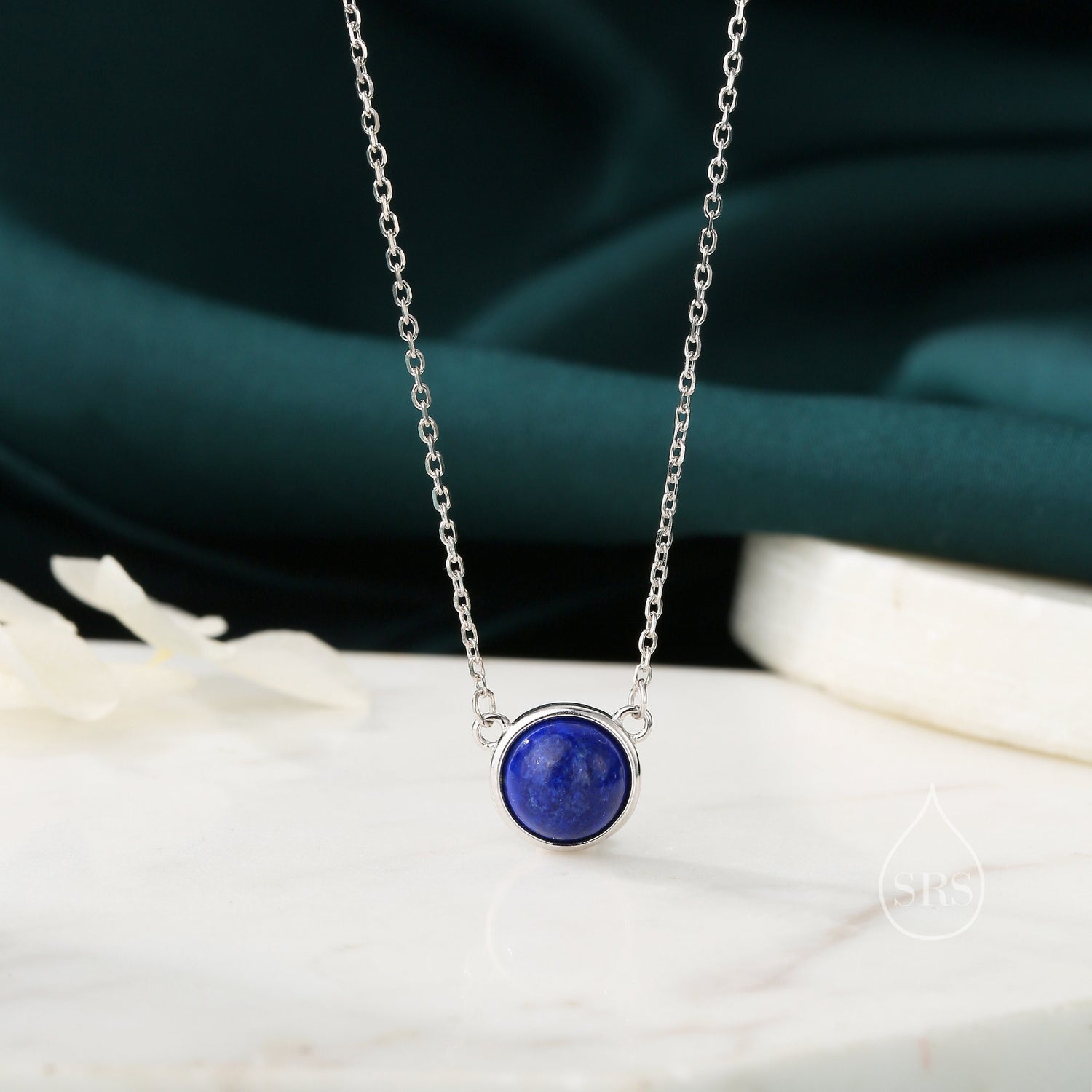 Lapis Lazuli Coin Pendant Necklace
