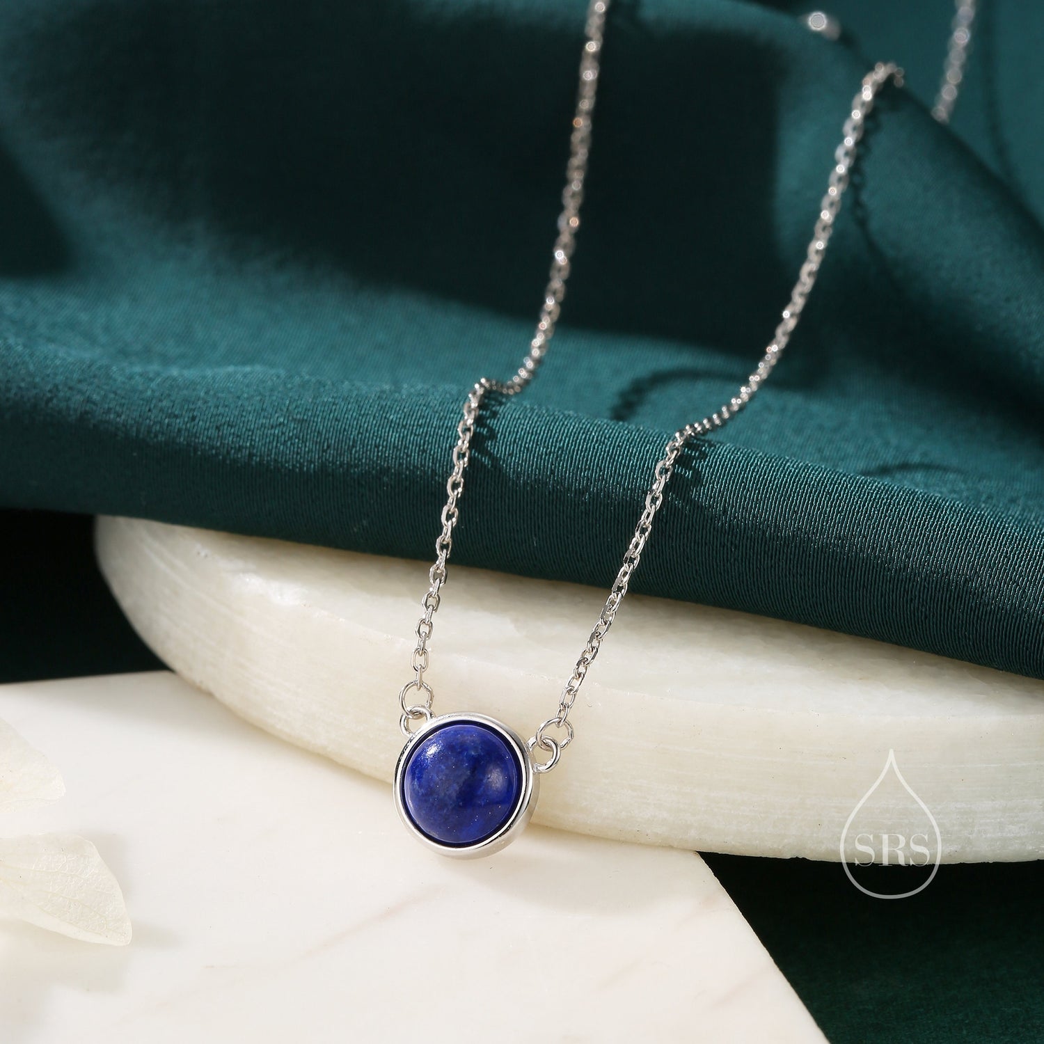 Lapis Lazuli Coin Pendant Necklace
