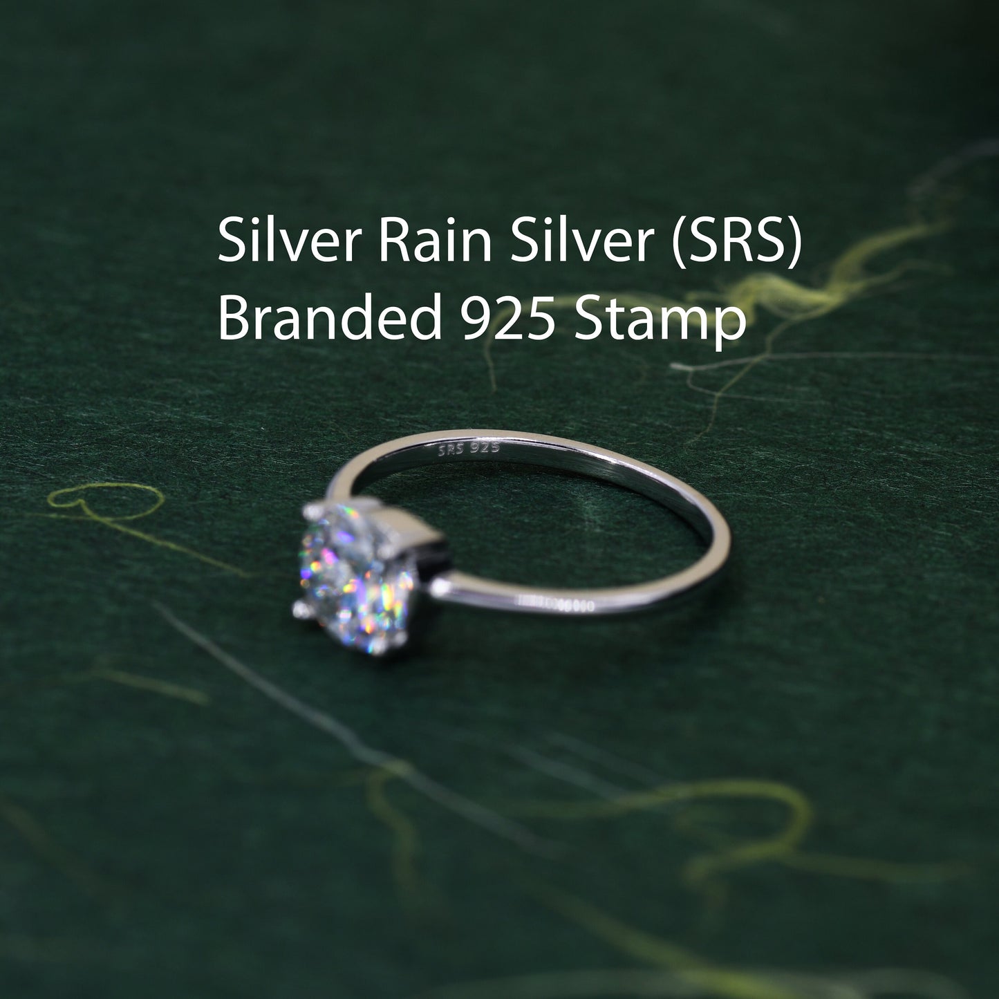 0.8 Carat Moissanite Diamond Classic Single Stone Engagement Ring in Sterling Silver, Genuine Moissanite Diamond, US 5-8