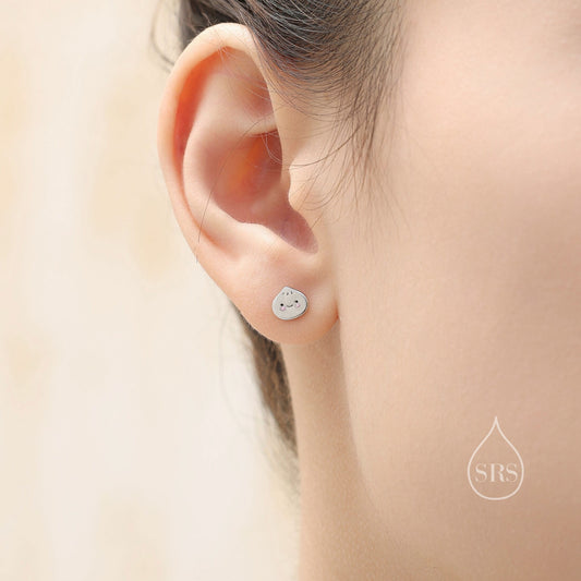 Sterling Silver Bao Bun Earrings, Silver or Gold, Dumpling Earrings, Kawaii Bao Earrings, Cute and Fun Food Jewellery, Quirky Bao Earrings