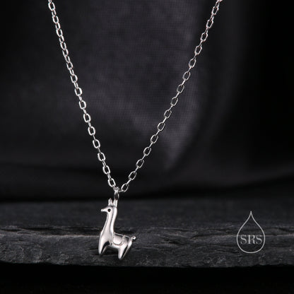 Extra Tiny Llama Pendant Necklace in Sterling Silver，Adjustable 16 - 18" - Silver or Gold or Rose Gold, Cute Quirky and Fun Jewellery