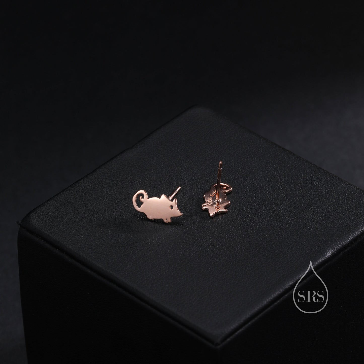 Cute Little Mouse Stud Earrings in Sterling Silver, Silver or Gold or Rose Gold, Cute Fun Quirky Animal Jewellery, Animal Lover Gift