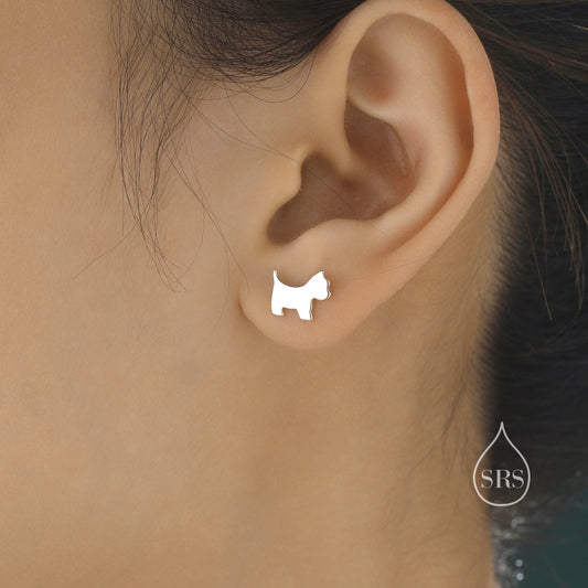 West Highland White Terrier Dog Stud Earrings in Sterling Silver, Westie Stud Earrings, Dog Earrings, Animal Stud, Cute, Pet Earrings