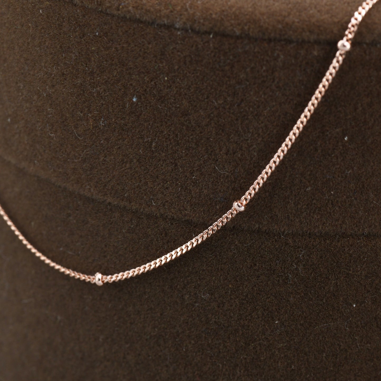 Minimalist Dainty Bead Motif Necklace in Sterling Silver, Various Lengths, Silver or Gold or Rose Gold, Satellite Chain Bead Choker Necklace