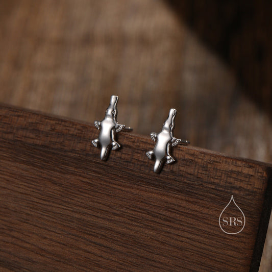 Extra Tiny Platypus Stud Earrings in Sterling Silver, Silver Animal Earrings, Nature Inspired Jewellery